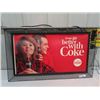 Image 1 : 1965 Carboard Coca Cola Sign w Metal Frame 23.5" x 39.5"