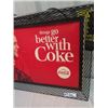 Image 3 : 1965 Carboard Coca Cola Sign w Metal Frame 23.5" x 39.5"