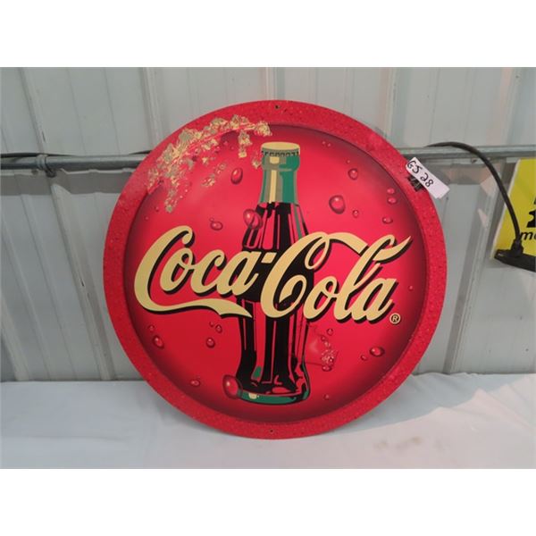 Plastic 2 Sided Coca Cola Sign 27.5  RD