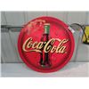 Image 1 : Plastic 2 Sided Coca Cola Sign 27.5" RD