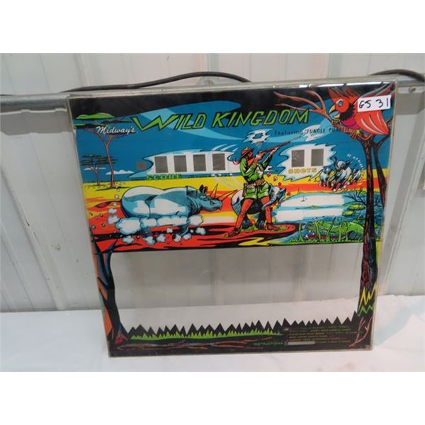 "Midways" Wild Kingdom Shielf Off A Coin Operated Arcade Shooting Game 23" x 24"