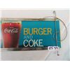 Image 2 : 1965 Plastic Cafe Coca Cola Sign w Metal Frame 8" x 24"