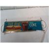 Image 1 : 1965 Plastic Cafe Coca Cola Sign w Metal Frame 8" x 24"
