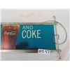 Image 2 : 1965 Plastic Cafe Coca Cola Sign w Metal Frame 8" x 24"
