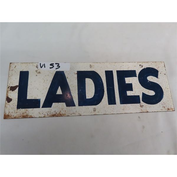 Metal Vintage Ladies Washroom Sign 6" x 18"