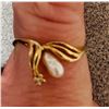 Image 2 : 10 KT Freshwater Pearl & Diamond Chip Ring- Size 7?  & 10KT Bracelet