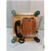 Image 1 : Wood Telephone Mounted on Wood Panel w Insulators