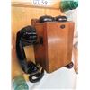 Image 2 : Wood Telephone Mounted on Wood Panel w Insulators
