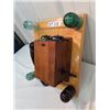 Image 3 : Wood Telephone Mounted on Wood Panel w Insulators