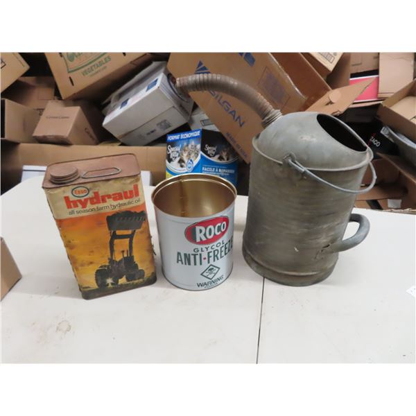 Roco Antifreeze Tin , Esso Hyd OIl Tin & Gas Pail