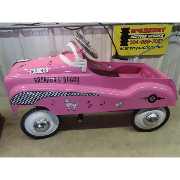 Metal Hot Rod Pedal Car in Hot Pink