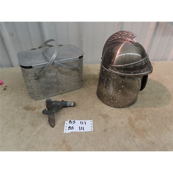 Knight Helmet Ice Bucket, Picnic Basket, & Bird Water Tap