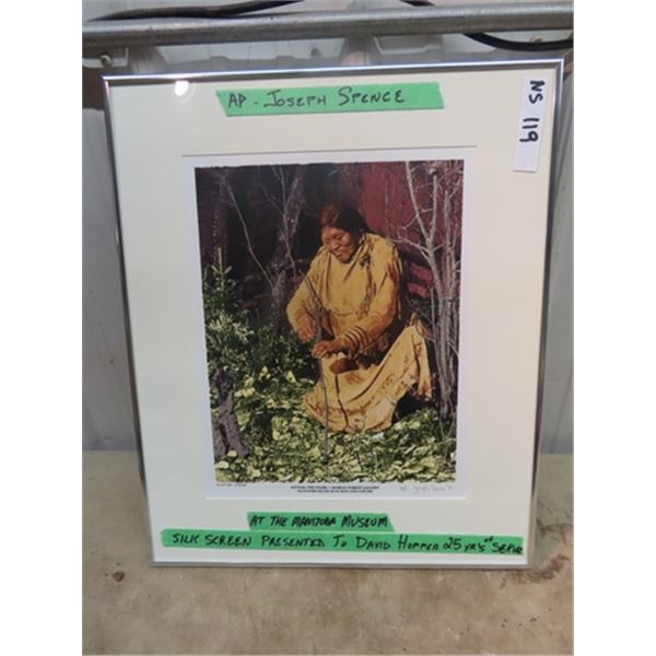 Framed Silk Screen Joseph Spence 18" x 22" Presentation Picture