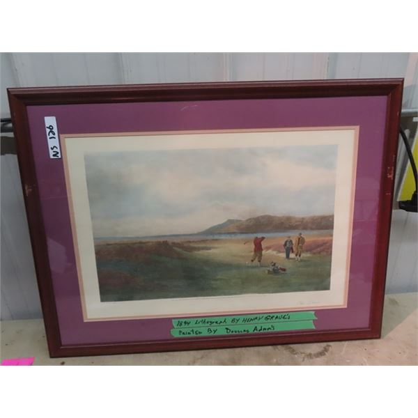 Framed Lithograph By Henry Graves- Dated 1893 26" X 35"