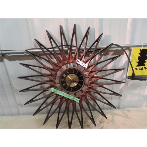 Syroco Retro Clock - Repair Damage done to One Arm of Clock - Check Picture 3 - 30" RD