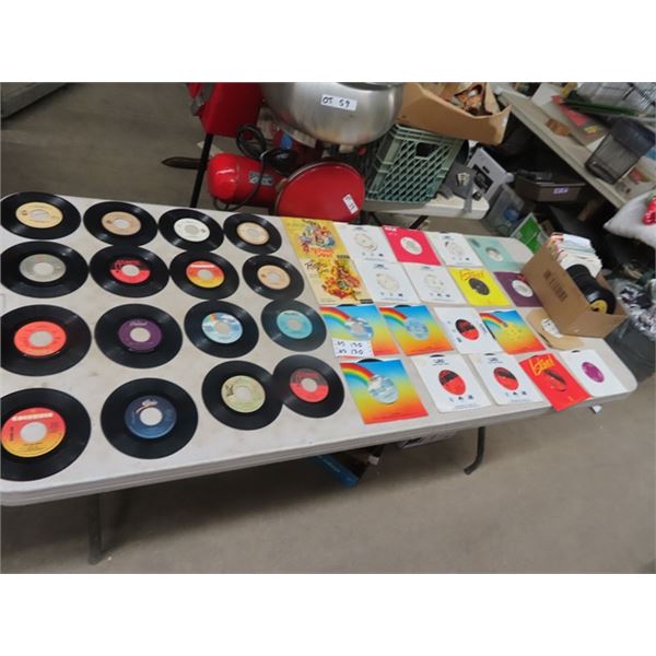 Approx 150 45's Records- Some w Sleeves, Some Without, Sold As Is Condition