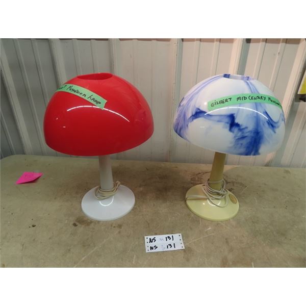 2 Gilbert Mid Century Mushroom Lamps