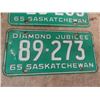 Image 3 : 2 Sask 1965 License Plates
