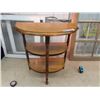 Image 1 : 3 Tier Walnut 1/2 Moon Stand 24"H 11" D 22"W