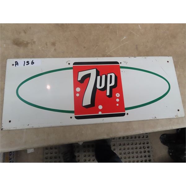 1960's Metal 7 UP Sign 9.5" x 24"