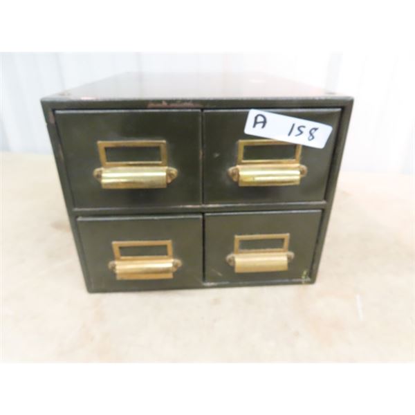 Metal 4 Drawer Index Cabinet 10"H12"W 17"D