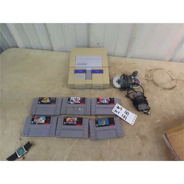 Super Nintendo Machine, Controls, &  6 Games