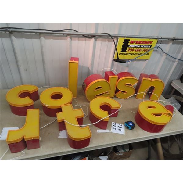 Light Up Letter Sign w Power Unit, - 11 Letters Appox 10 " H Spells Out - ELECTRONICS