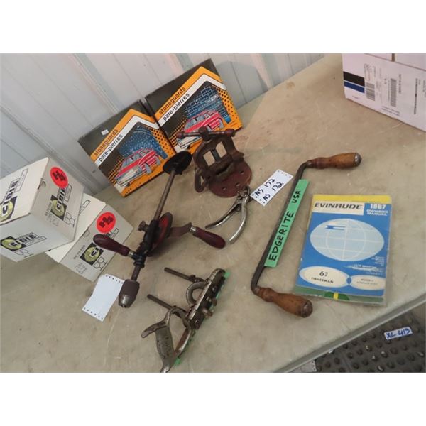 Press Drill, Pipe Vise, Draw Knife