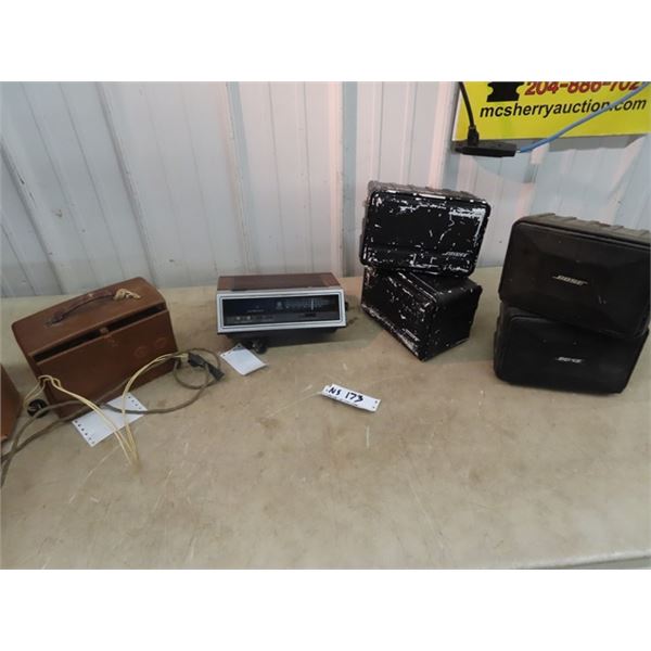 4 Bose Speakers- Old General Elec Radio, & GE Alarm Clock/Radio