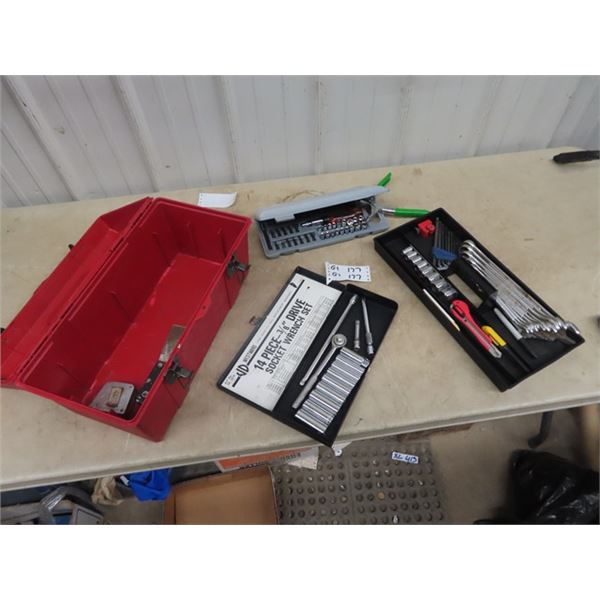 Toolbox full. 3/8" & 1/4" Socket Set , Wrenches Plus More!