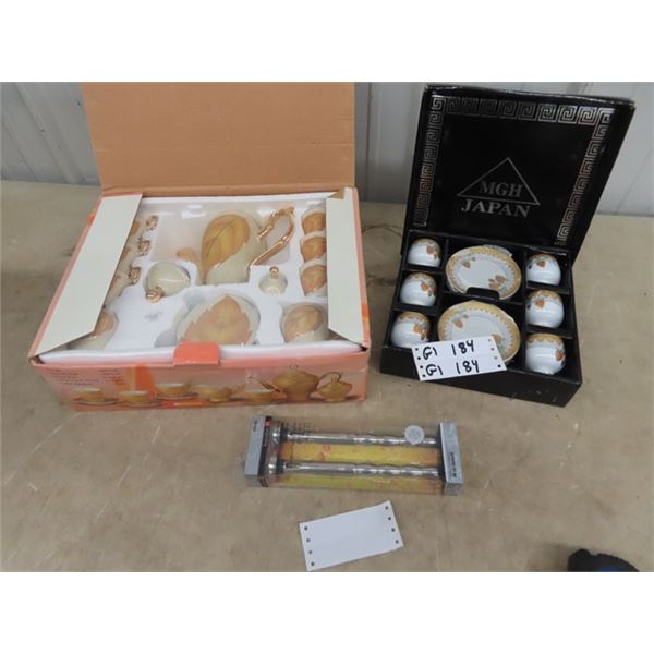 New 17 Pc Coffee Set, New Beer Chill Sticks & 12 Pc Tea Set