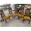 Image 1 : 5 Dining Room Chairs- Cane Back w Upholstered Seats