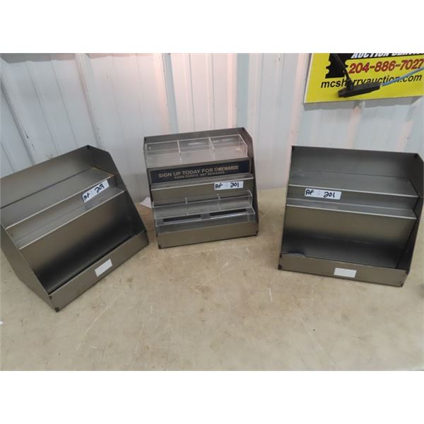 (AF) 3 Stainless Counter Racks - Pamphlets, or for whatever You decide