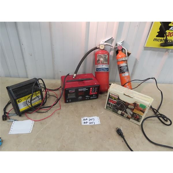 (AF) 2 Battery Charger, 2 Fire Extinguisher, & 12 Air Comp