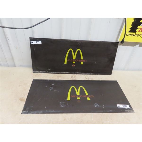 2 Metal McDonalds Signs 12" x 30.5"