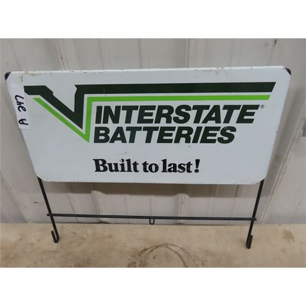 Metal Interstate Battery Sign -2 Sided 9.5" x 20"