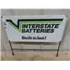 Image 1 : Metal Interstate Battery Sign -2 Sided 9.5" x 20"