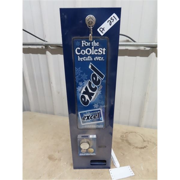 Jew Seaga Excel Coin Operated Gum Dispenser Machine 27" x 7" x 5.5"