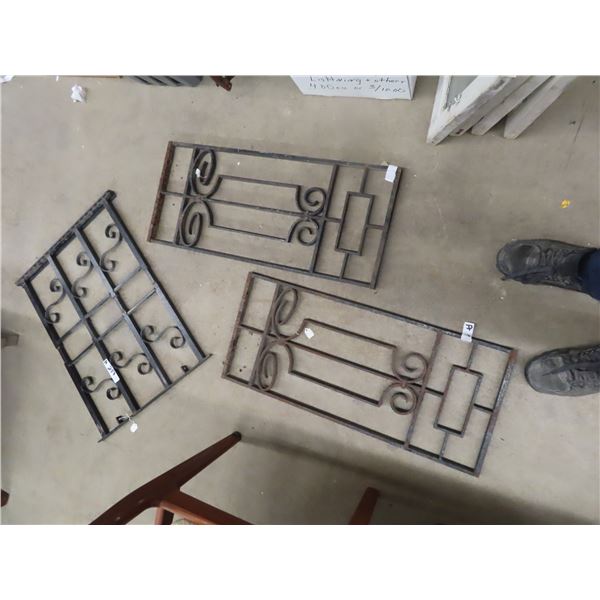 3 Metal Decorative Window Security 2 Are 13.5" x 30.5"   & 1 is 20" x 28"