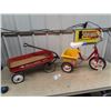 Image 1 : Child's Tricycle & Red Hawk Wagon #240