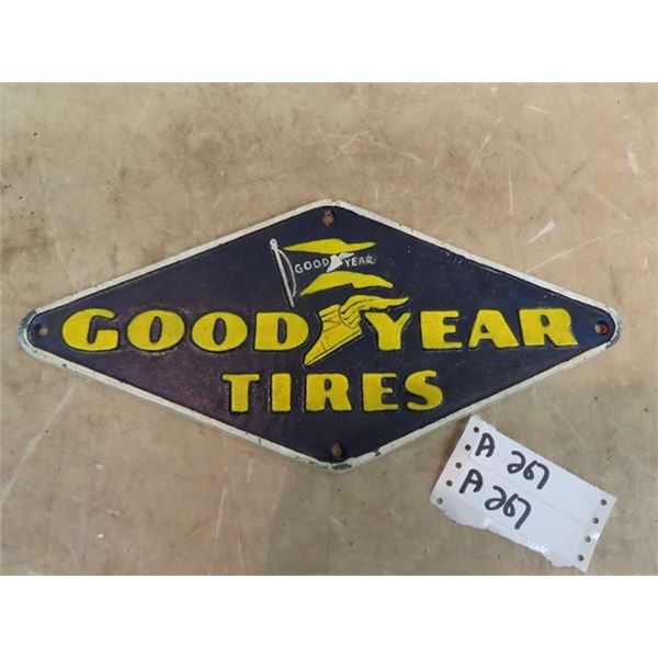 Cast Goodyear Tires Sign 7" x 16"