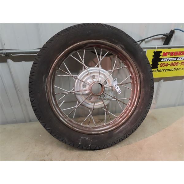 Auto Tire w Spoked Rim 4.40 -4.50 -21