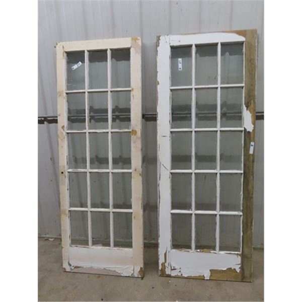 2 Vintage French Doors 29" X 76"