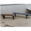 Image 1 : 2 Vintage Benches 1) 20"H 55" L 9 " D 1) 18" H 71" L 9"D