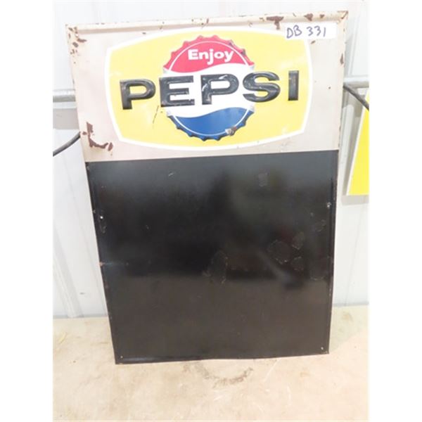 Vintage Pepsi Cola Menu Board 19" X 27"