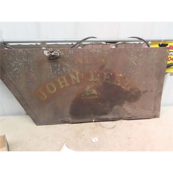 Metal Shield off Implement 21" x 45" w JD Embossed w Deer
