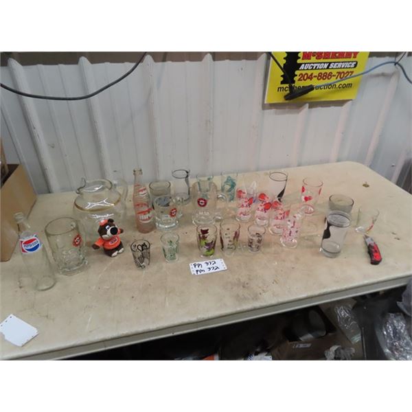 A & W Mugs, Pop Bottle, Vintage Glasses Plus!