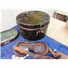 Image 4 : WW 2 German Officer Storage Case, WWI Goggles & Flashlight, Compass comes w Leather Case