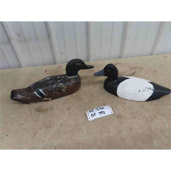 2 Wooden Duck Decoys