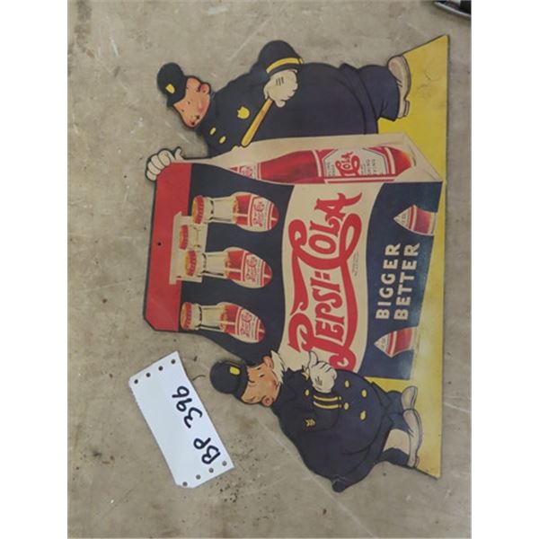Cardboard Pepsi Sign 9.5 " Up To 14.5"W